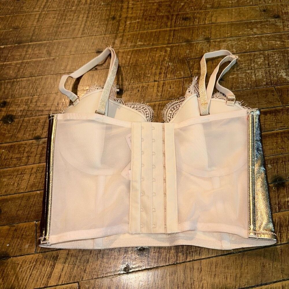 Victoria’s Secret Dream Angels metallic gold corset 32C bra - Picture 2 of 3